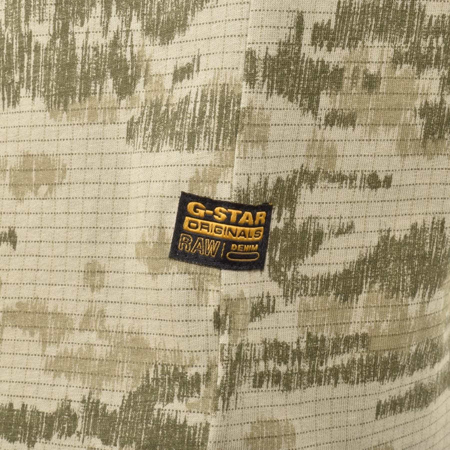 Image number 3 for G-Star Camo Pocket Logo T Shirt Khaki