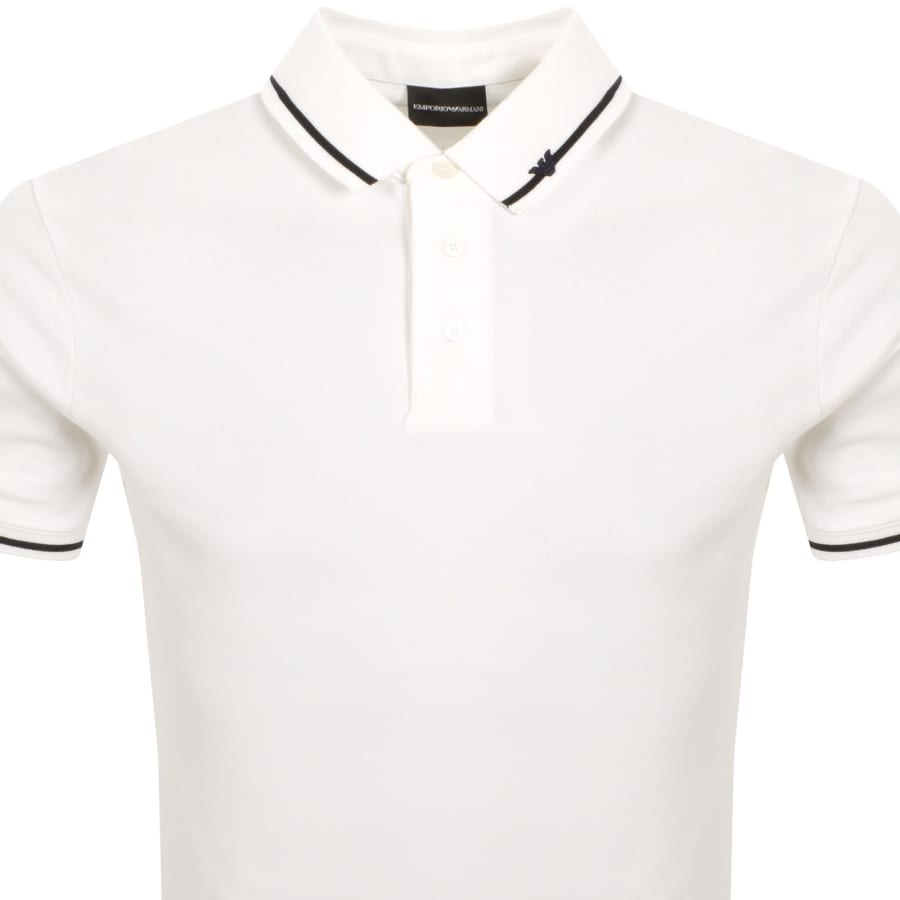 Image number 2 for Emporio Armani Tipped Polo T Shirt White