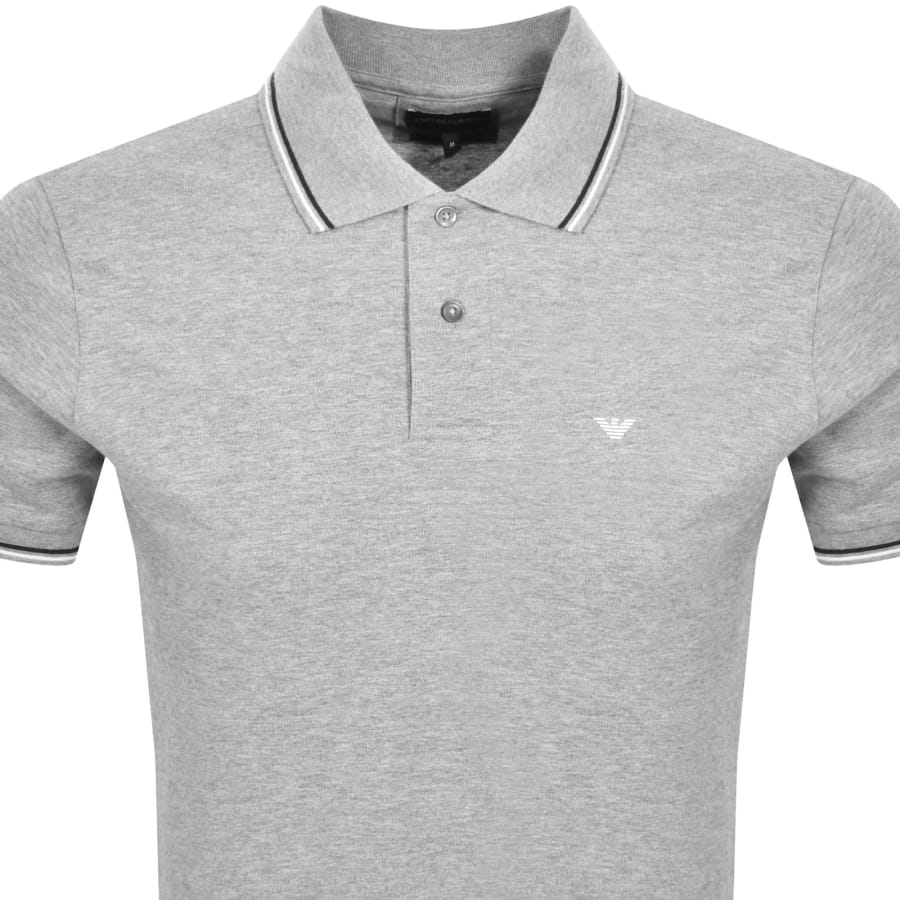 Image number 2 for Emporio Armani Short Sleeved Polo T Shirt Grey