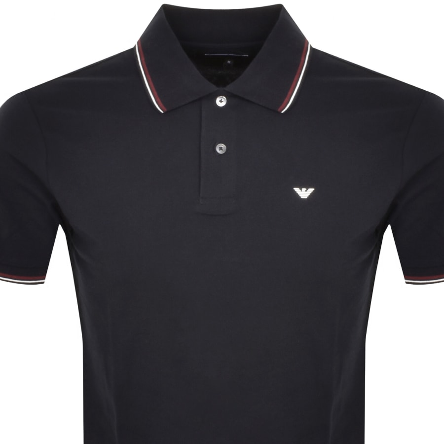 Image number 2 for Emporio Armani Short Sleeved Polo T Shirt Navy