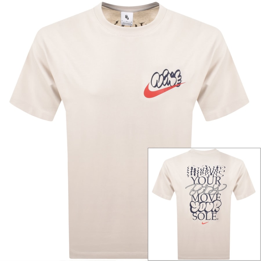 Image number 1 for Nike Solo Swoosh T Shirt Light Orewood Brown