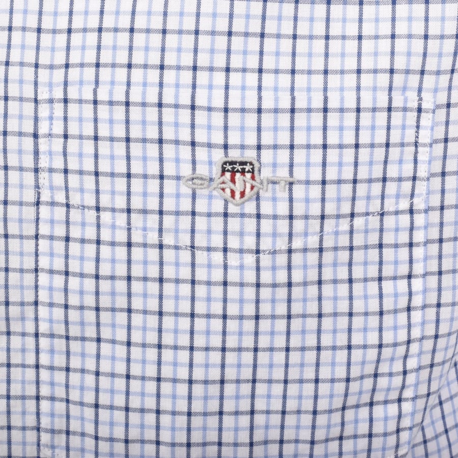 Image number 3 for Gant Poplin Micro Long Sleeved Shirt Blue