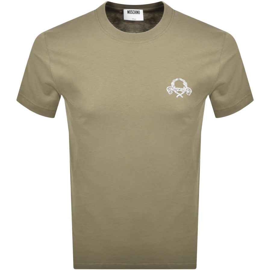 Image number 1 for Moschino Laurel Crown Logo T Shirt Green