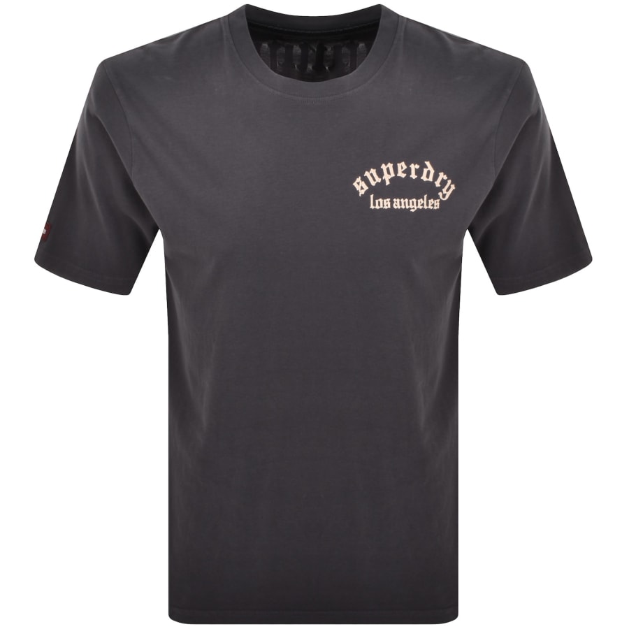 Image number 2 for Superdry Neo Trad Tattoo T Shirt Dark Charcoal