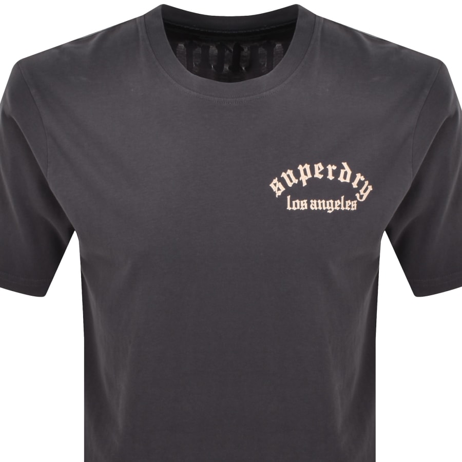 Image number 3 for Superdry Neo Trad Tattoo T Shirt Dark Charcoal