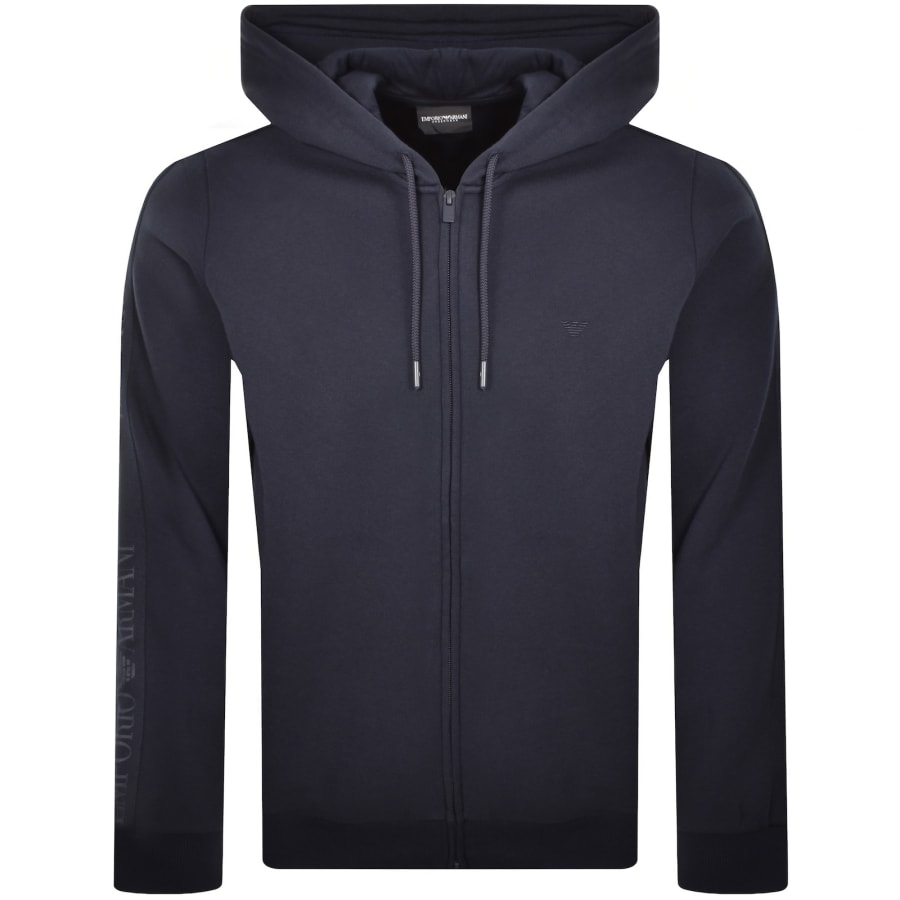 Image number 1 for Emporio Armani Lounge Full Zip Hoodie Navy