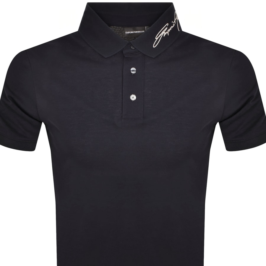Image number 2 for Emporio Armani Logo Collar Polo Iconico Navy