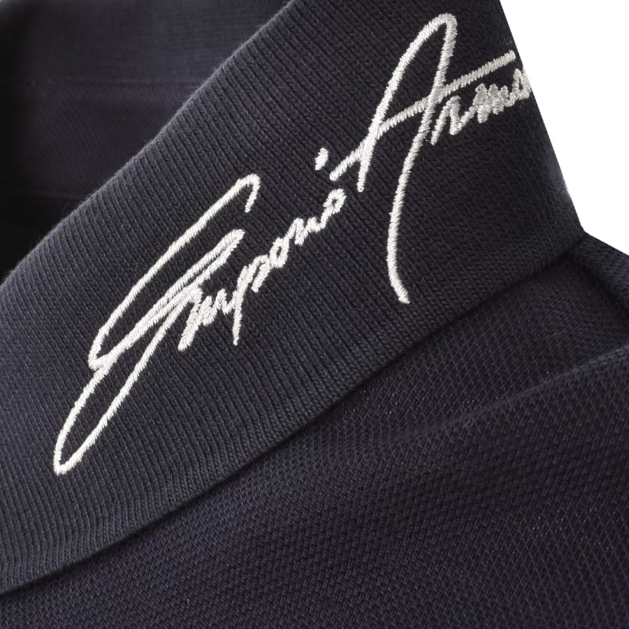 Image number 3 for Emporio Armani Logo Collar Polo Iconico Navy