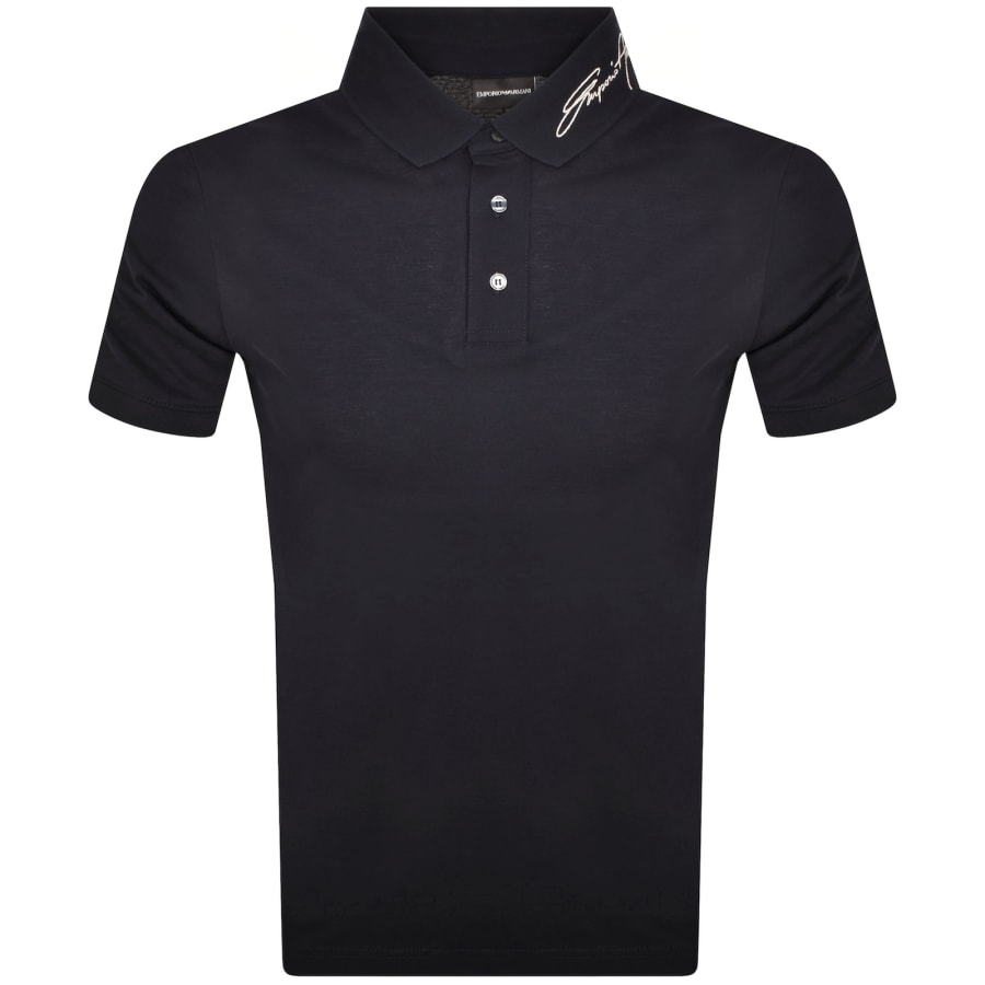 Image number 1 for Emporio Armani Logo Collar Polo Iconico Navy