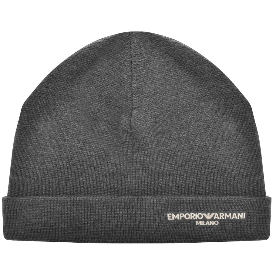 Image number 1 for Emporio Armani Wool Beanie Medium Grey