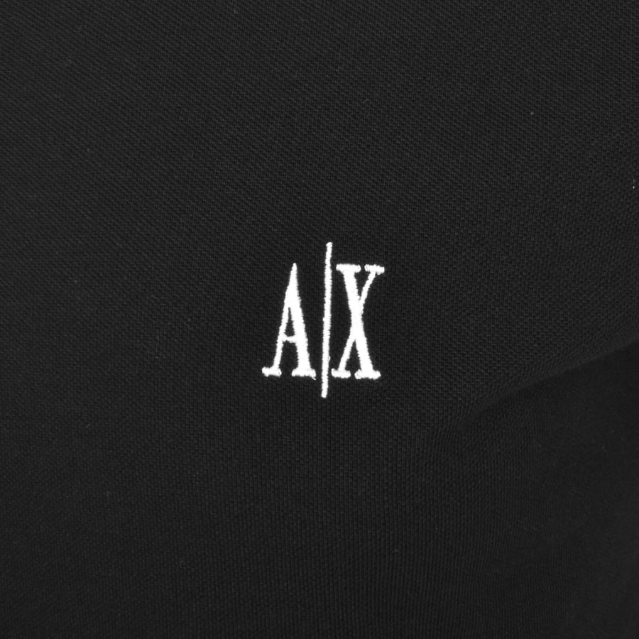 Image number 3 for Armani Exchange Logo Polo T Shirt Black