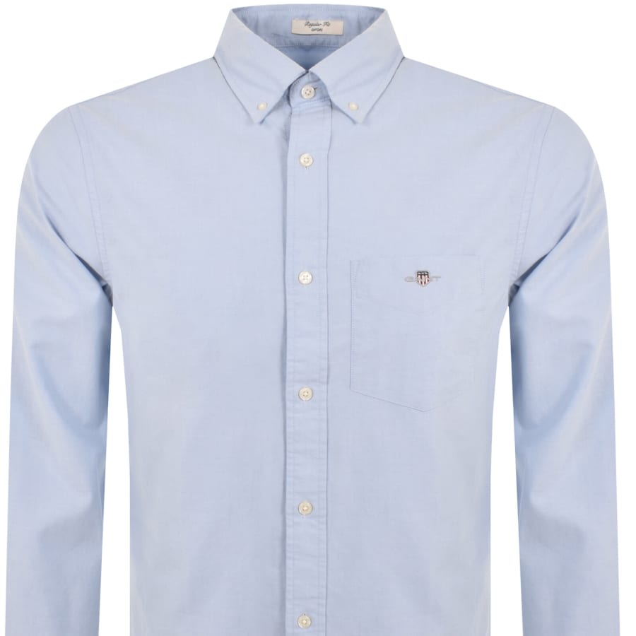 Image number 2 for Gant Oxford Long Sleeved Shirt Blue