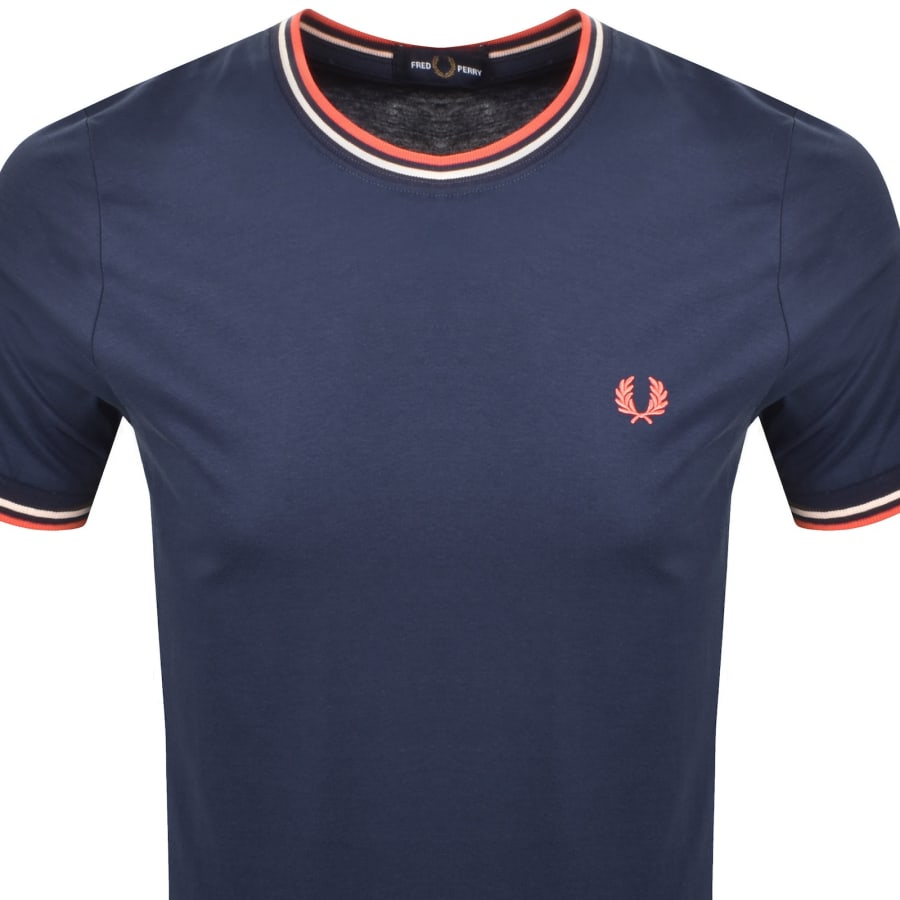 Image number 2 for Fred Perry Twin Tipped T Shirt Tennis Blue
