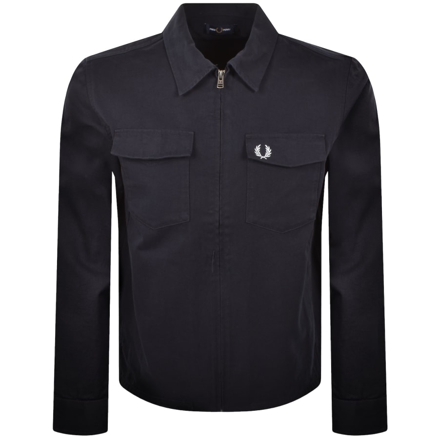 Image number 1 for Fred Perry Zip Overshirt Navy
