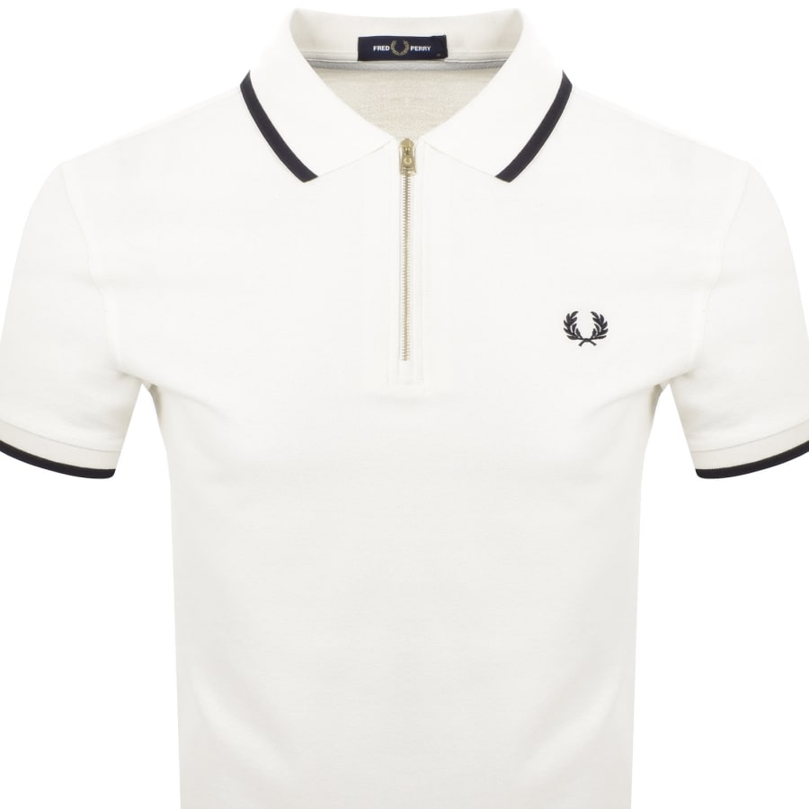 Image number 2 for Fred Perry Zip Neck Crepe Polo Silky Peach