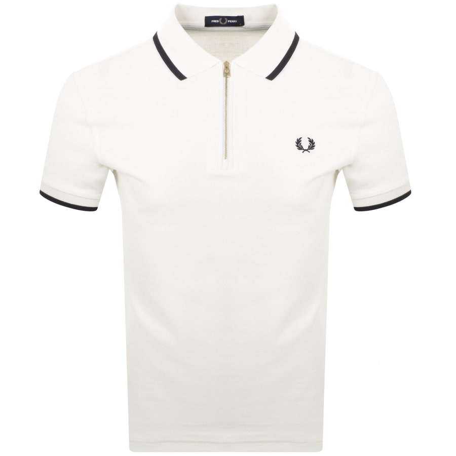 Image number 1 for Fred Perry Zip Neck Crepe Polo Silky Peach