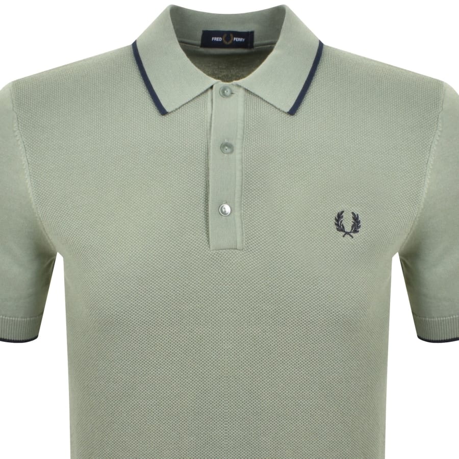 Image number 2 for Fred Perry Knit Polo T Shirt Bayleaf Green
