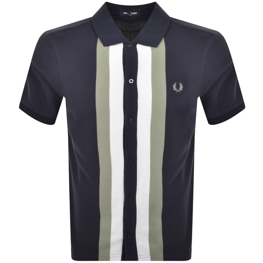 Image number 1 for Fred Perry Panelled Button Through Polo Dark Airfo