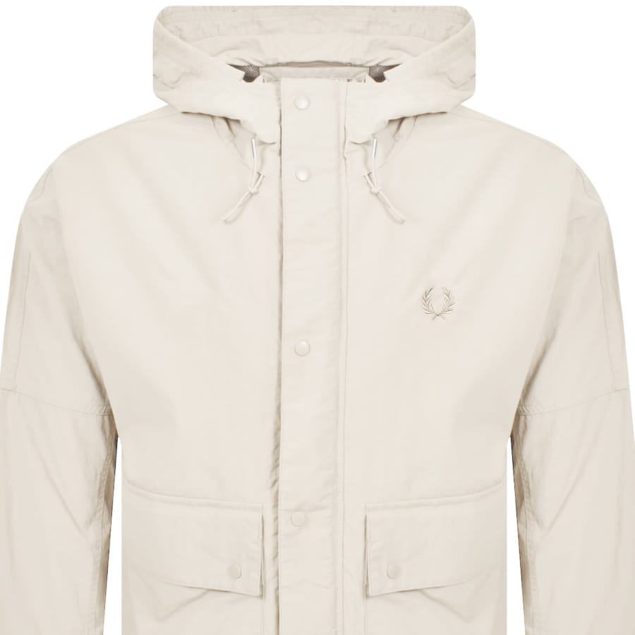 Image number 2 for Fred Perry Cropped Ripstop Parka Jacket Ecru