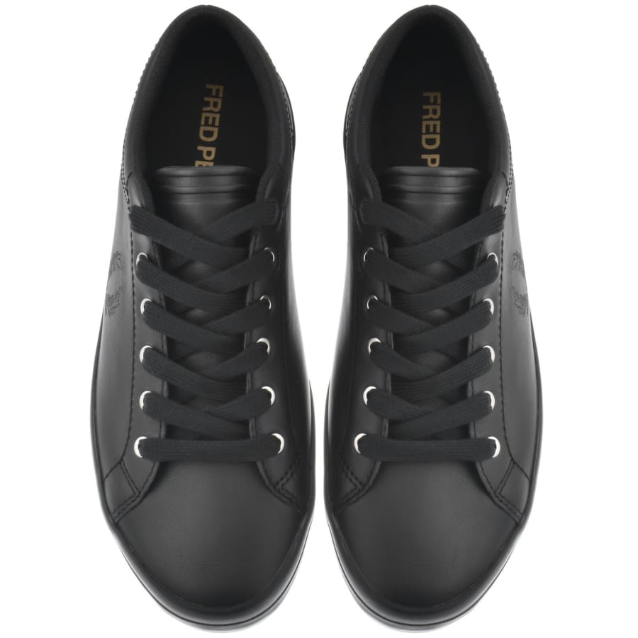 Image number 3 for Fred Perry Baseline Leather Trainers Black