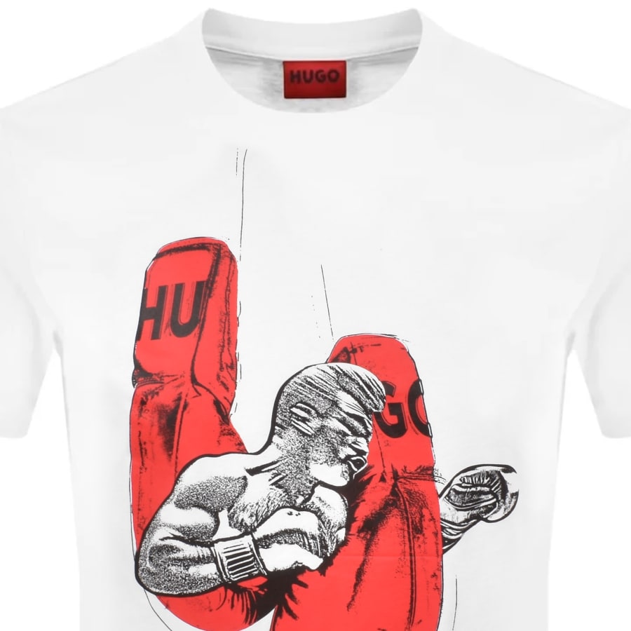 Image number 2 for HUGO Diboxer Crew Neck T Shirt White