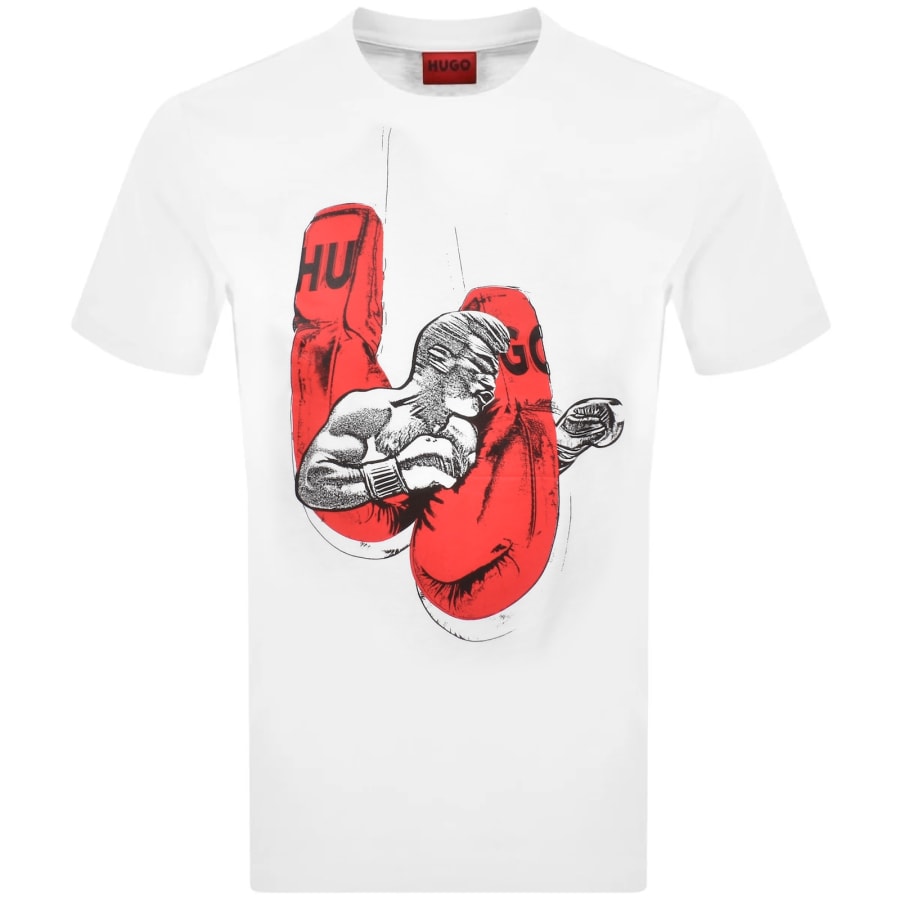 Image number 1 for HUGO Diboxer Crew Neck T Shirt White
