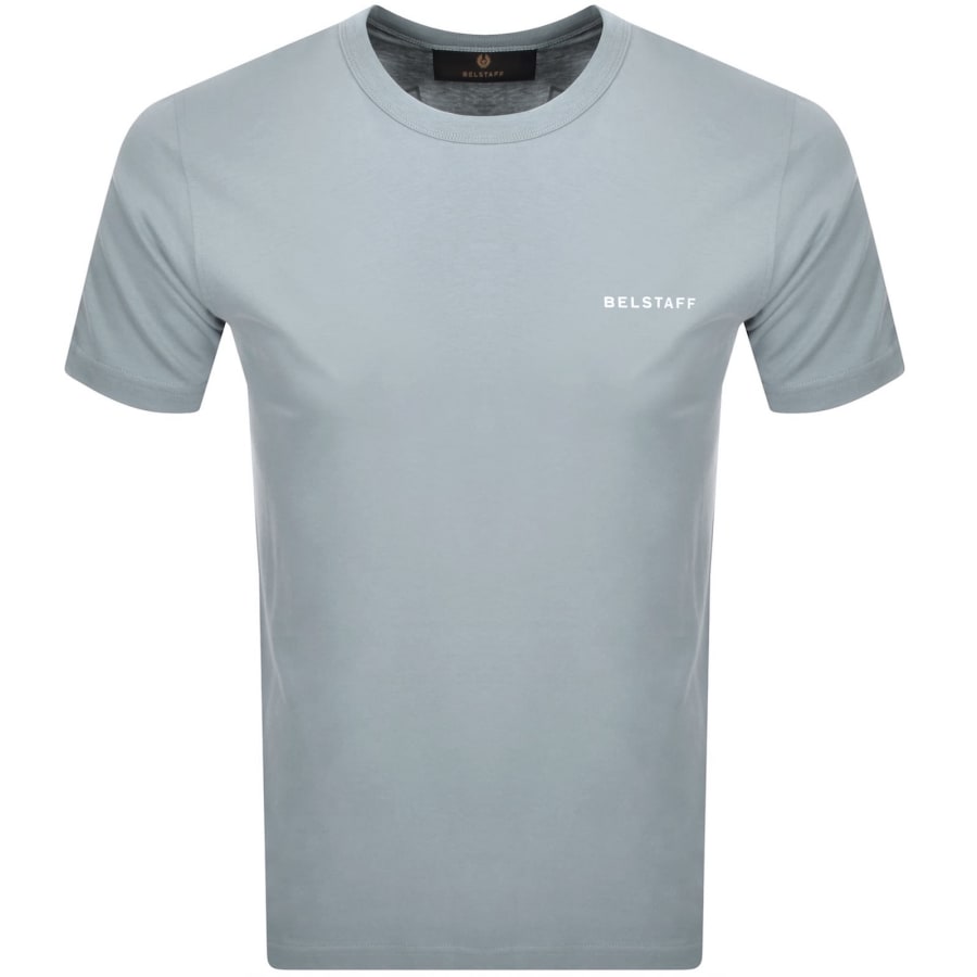 Image number 2 for Belstaff Relaxed Fit Border T Shirt Quarry Blue