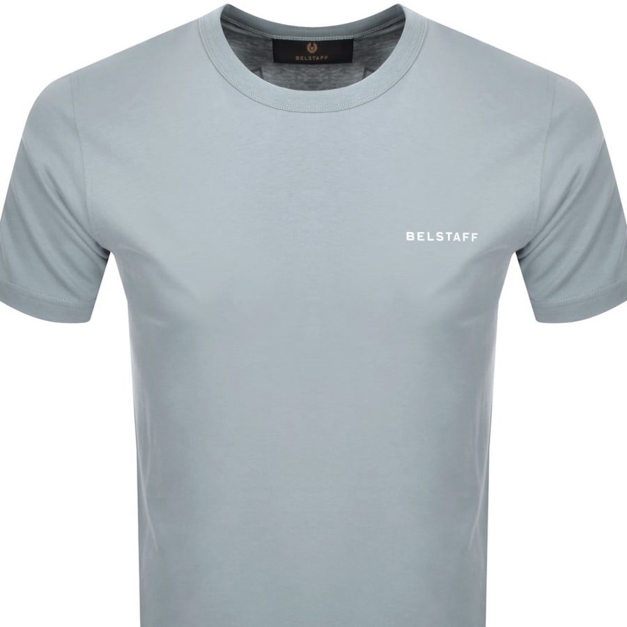 Image number 3 for Belstaff Relaxed Fit Border T Shirt Quarry Blue