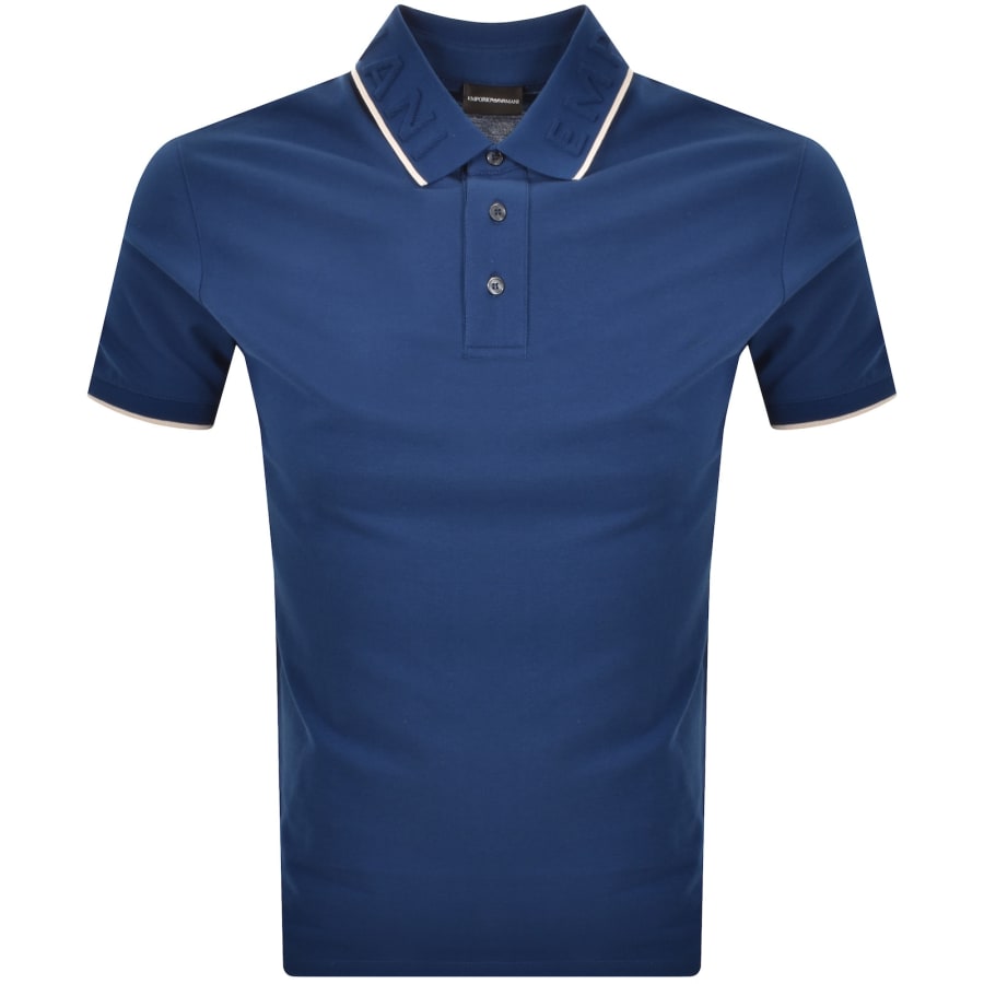 Image number 1 for Emporio Armani Logo Collar Polo Blue