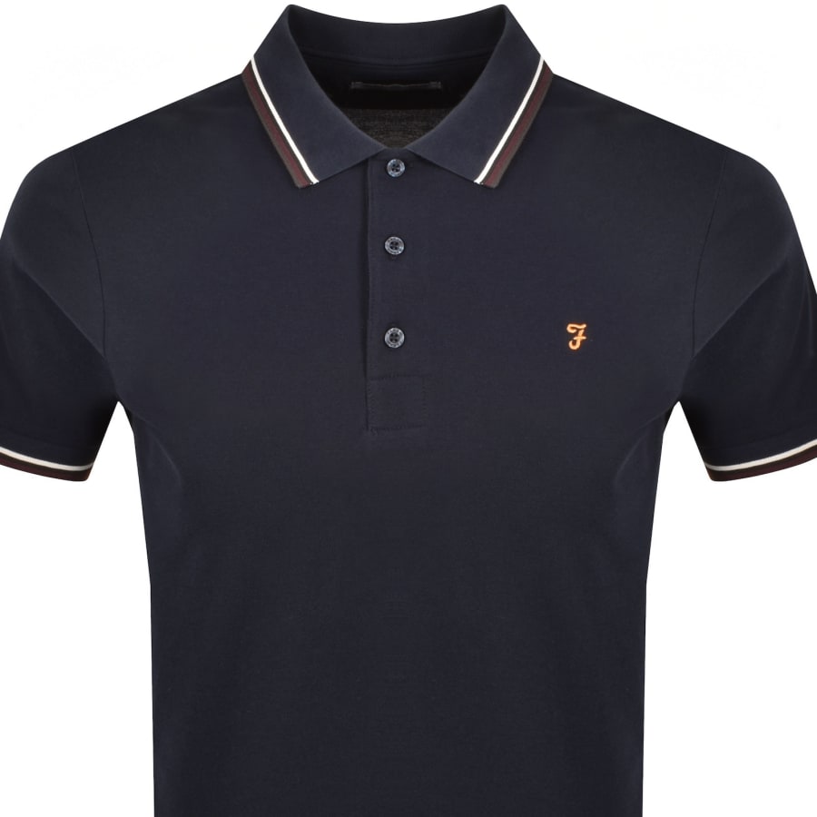 Image number 2 for Farah Elton Polo T Shirt Navy