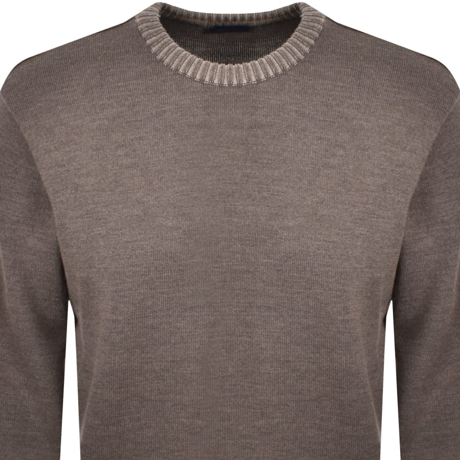 Image number 3 for Paul And Shark Moon Badge Knit Jumper Brown
