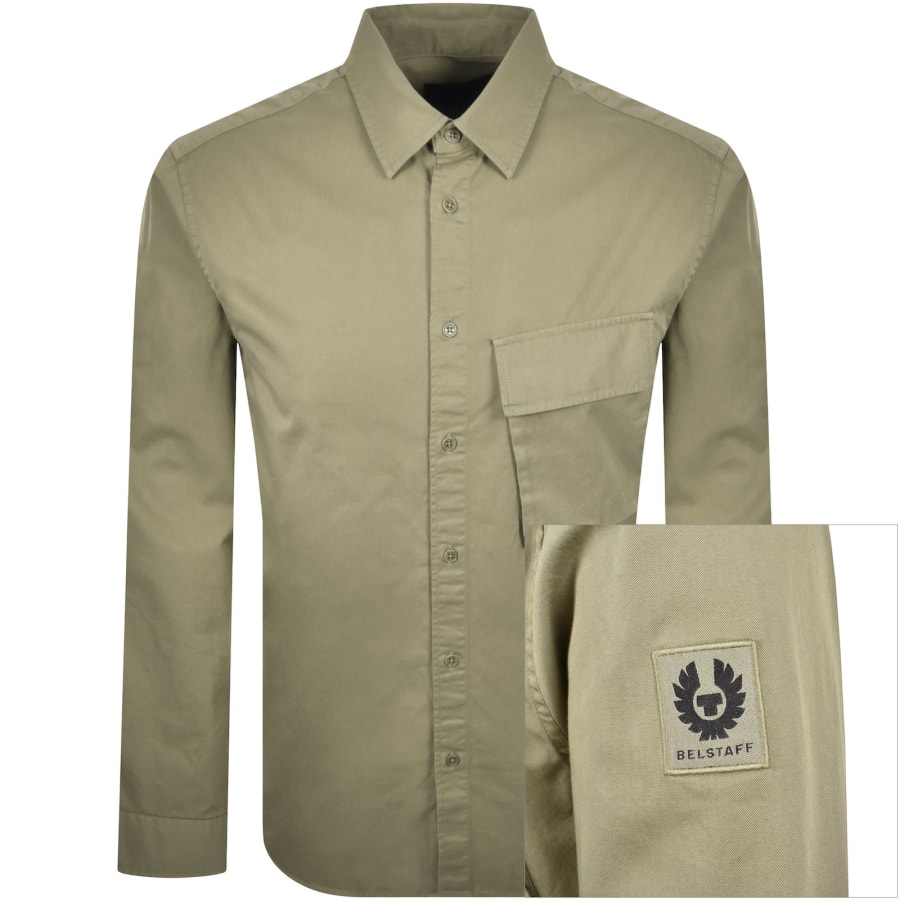 Image number 1 for Belstaff Scale Long Sleeved Shirt Green
