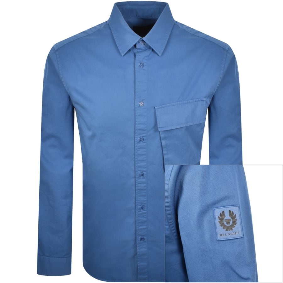 Image number 1 for Belstaff Scale Long Sleeved Shirt Blue
