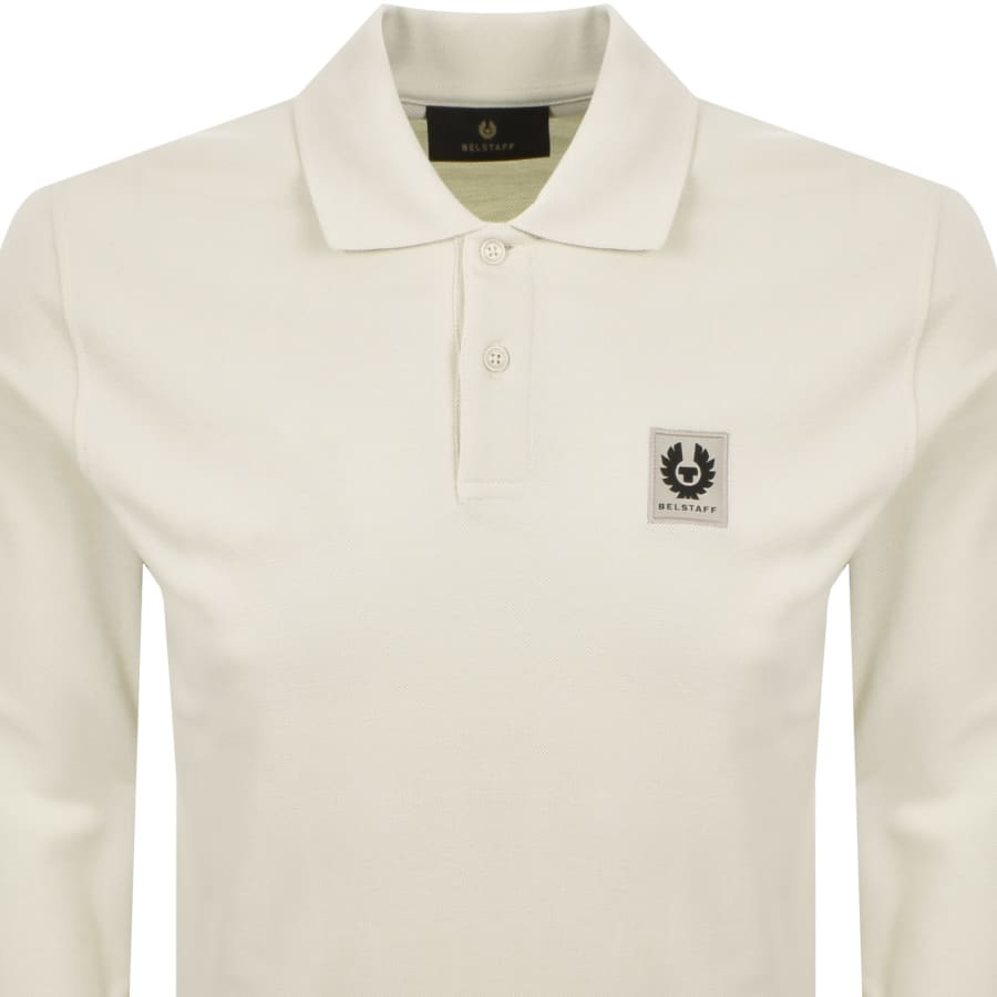 Image number 2 for Belstaff Long Sleeve Polo T Shirt Silver Birch