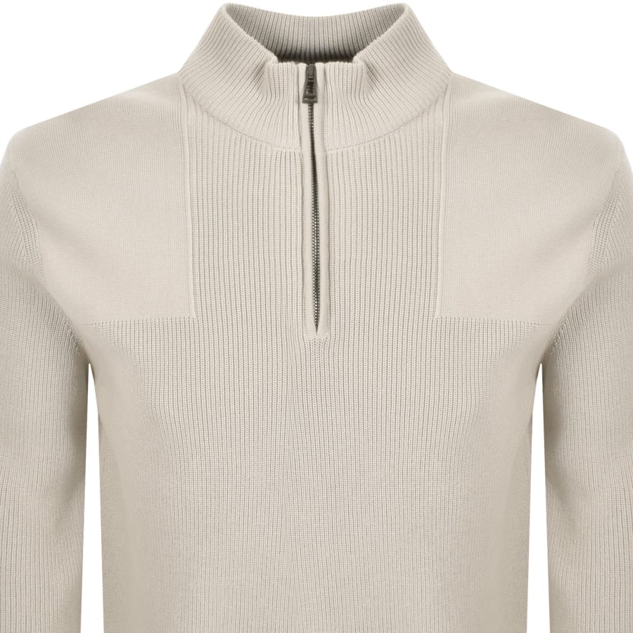 Image number 3 for Belstaff Commander Quarter Zip Jumper Cream