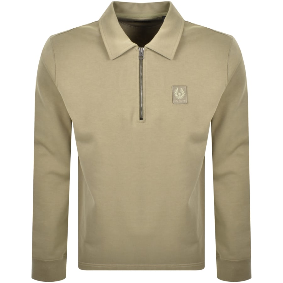 Image number 1 for Belstaff Curator Collared Sweatshirt Green