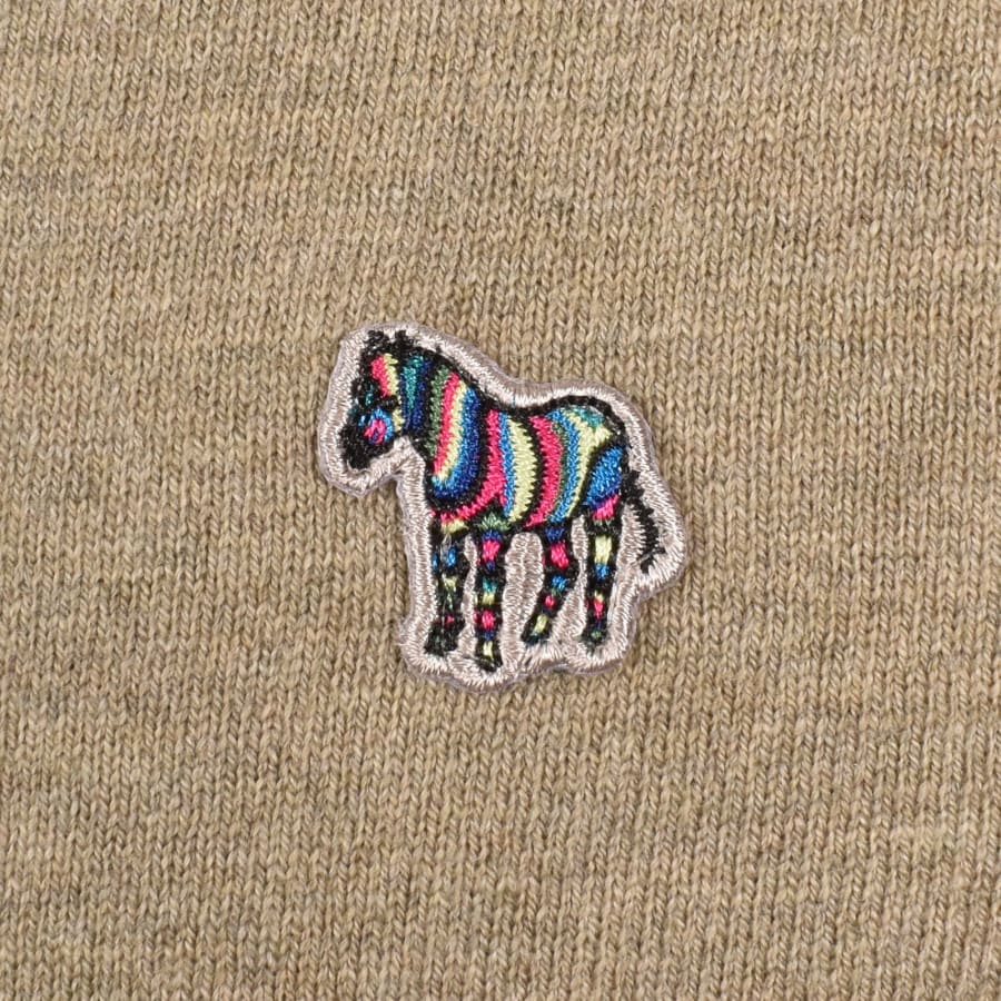 Image number 3 for Paul Smith Half Zip Zebra Logo Jumper Brown