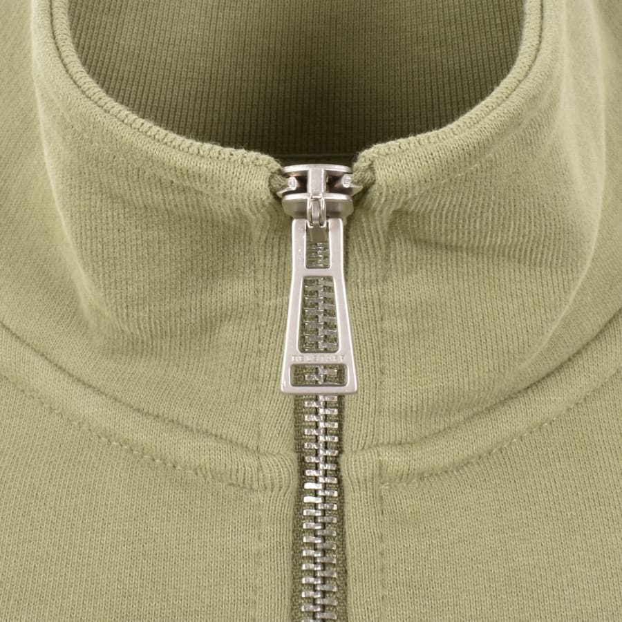 Image number 4 for Belstaff Quarter Zip Sweatshirt Fatigue Green
