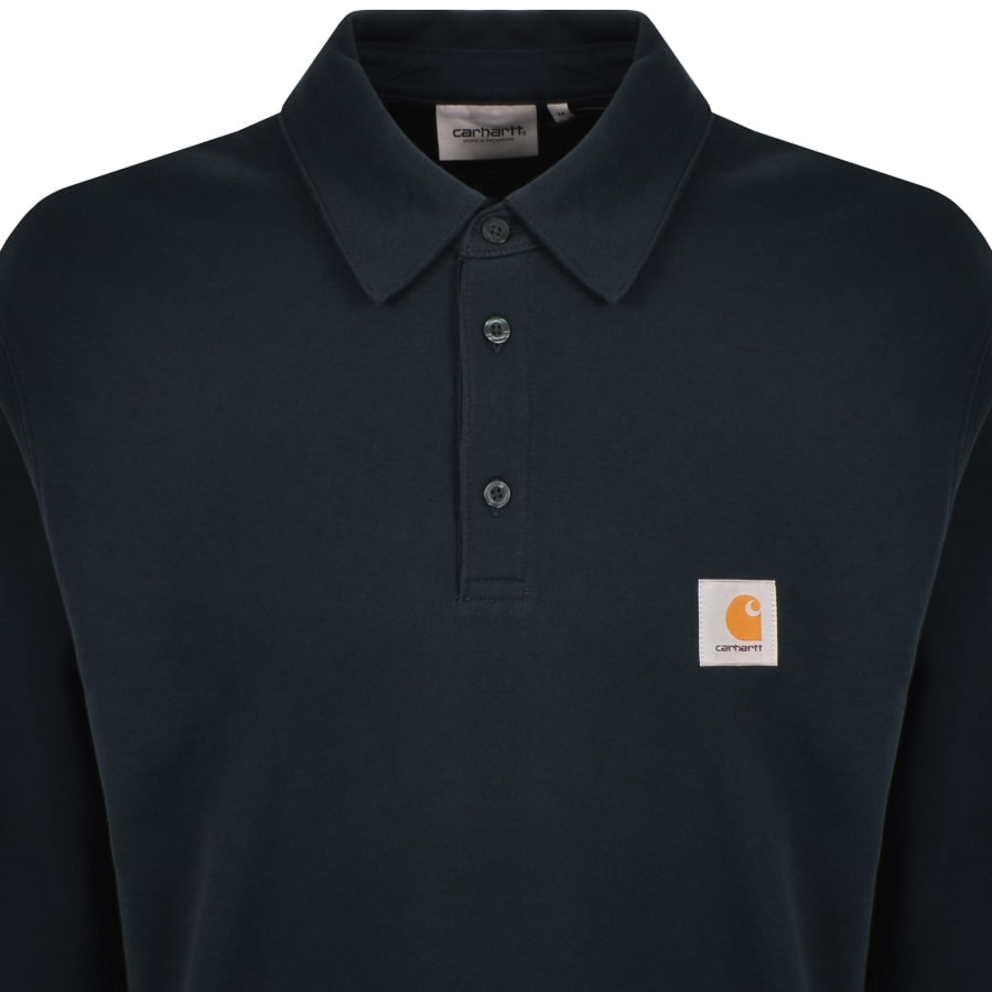 Image number 2 for Carhartt WIP Polo Sweatshirt Navy
