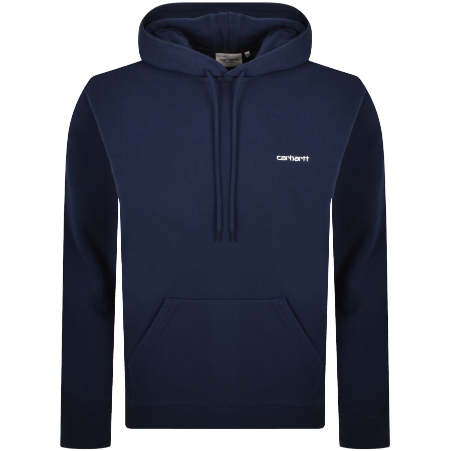 Image number 1 for Carhartt WIP Script Hoodie Blue