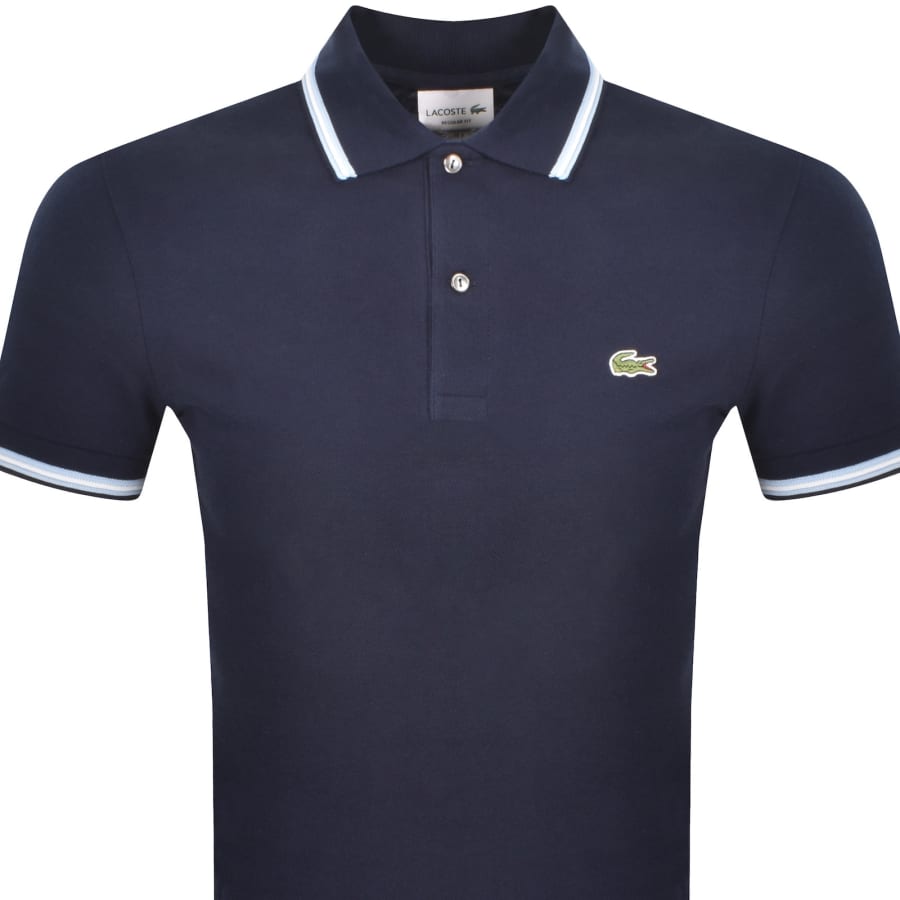 Image number 2 for Lacoste Tipped Polo T Shirt Navy