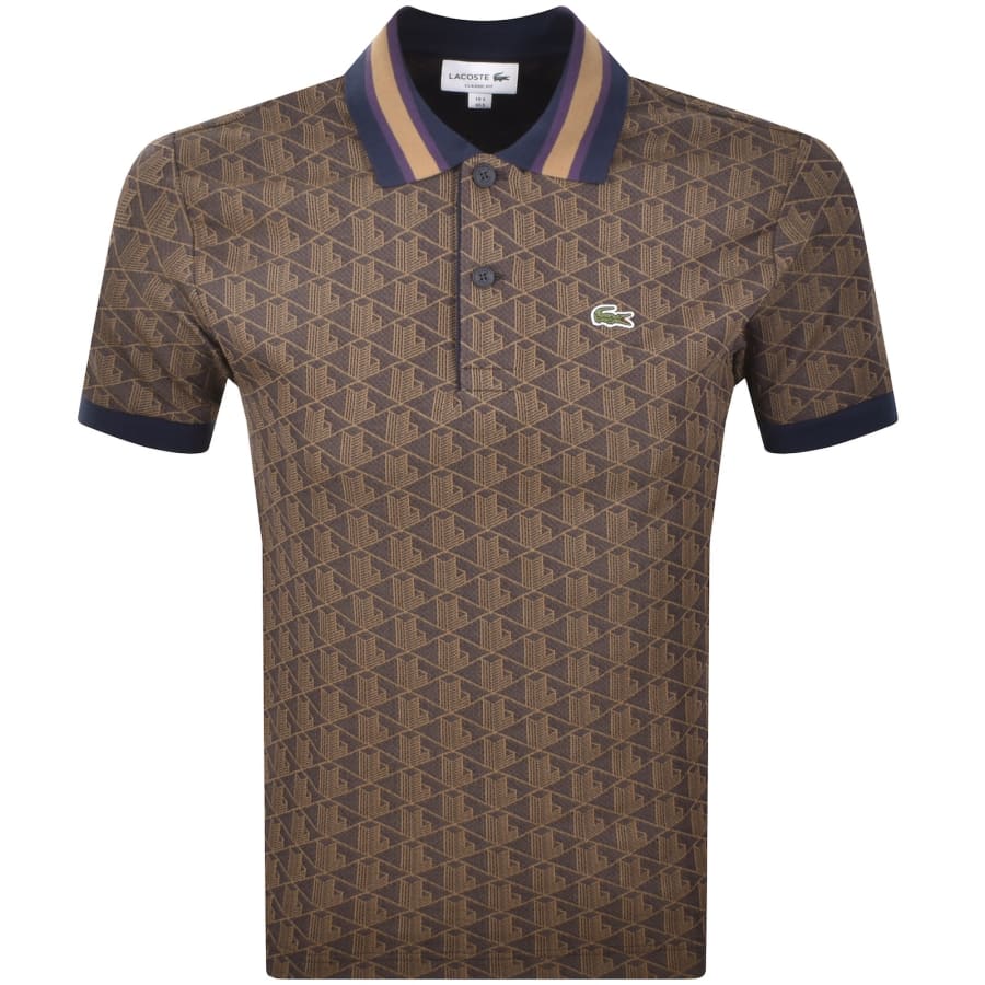 Image number 1 for Lacoste Logo Polo T Shirt Brown