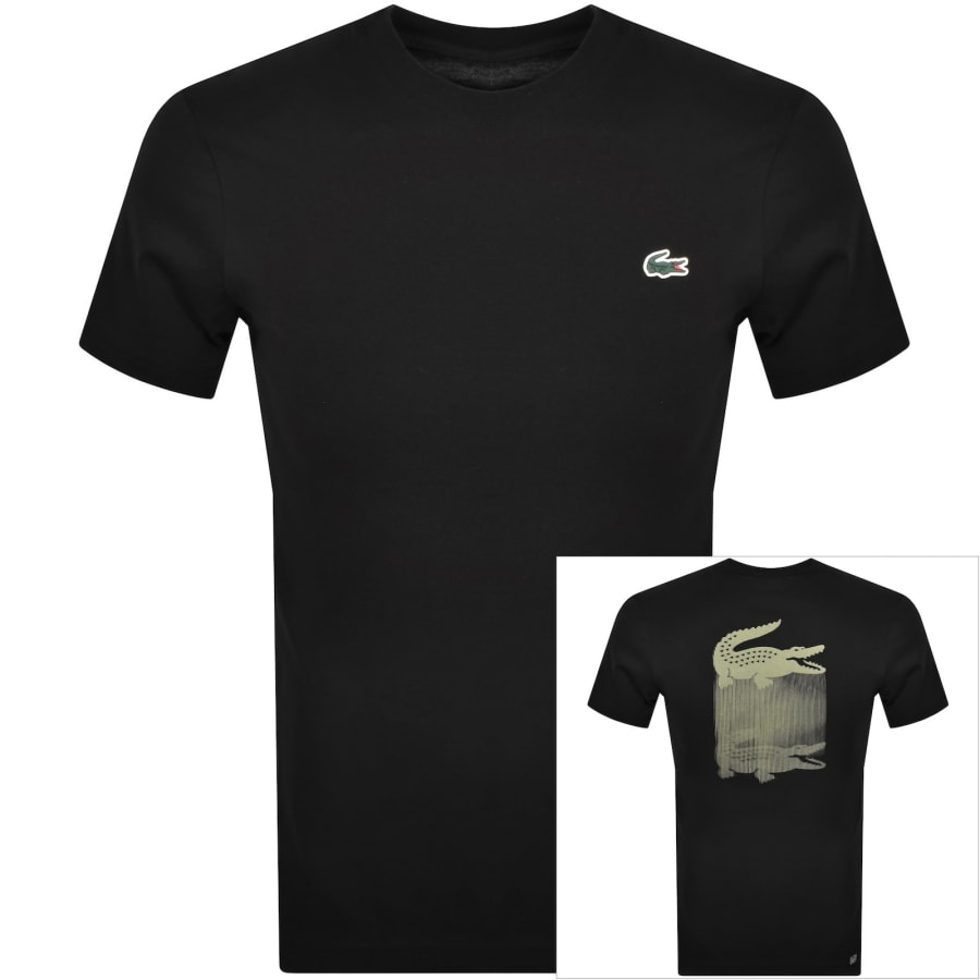 Image number 1 for Lacoste Back Blur Logo T Shirt Black