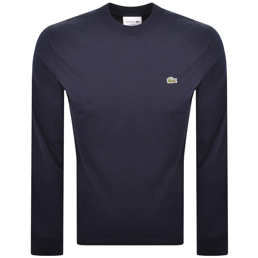 Image number 1 for Lacoste Long Sleeved T Shirt Navy