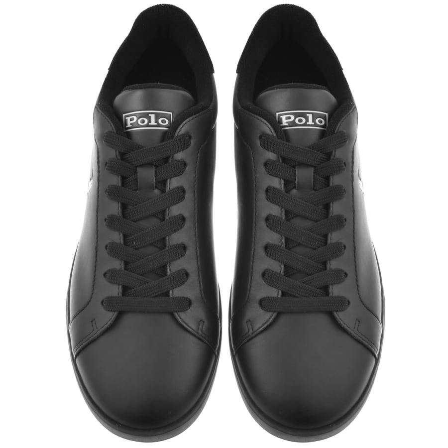 Image number 3 for Ralph Lauren Heritage Court Trainers Black