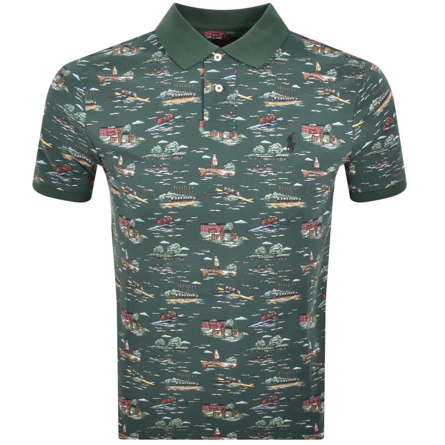 Image number 1 for Ralph Lauren Custom Slim Polo T Shirt Green