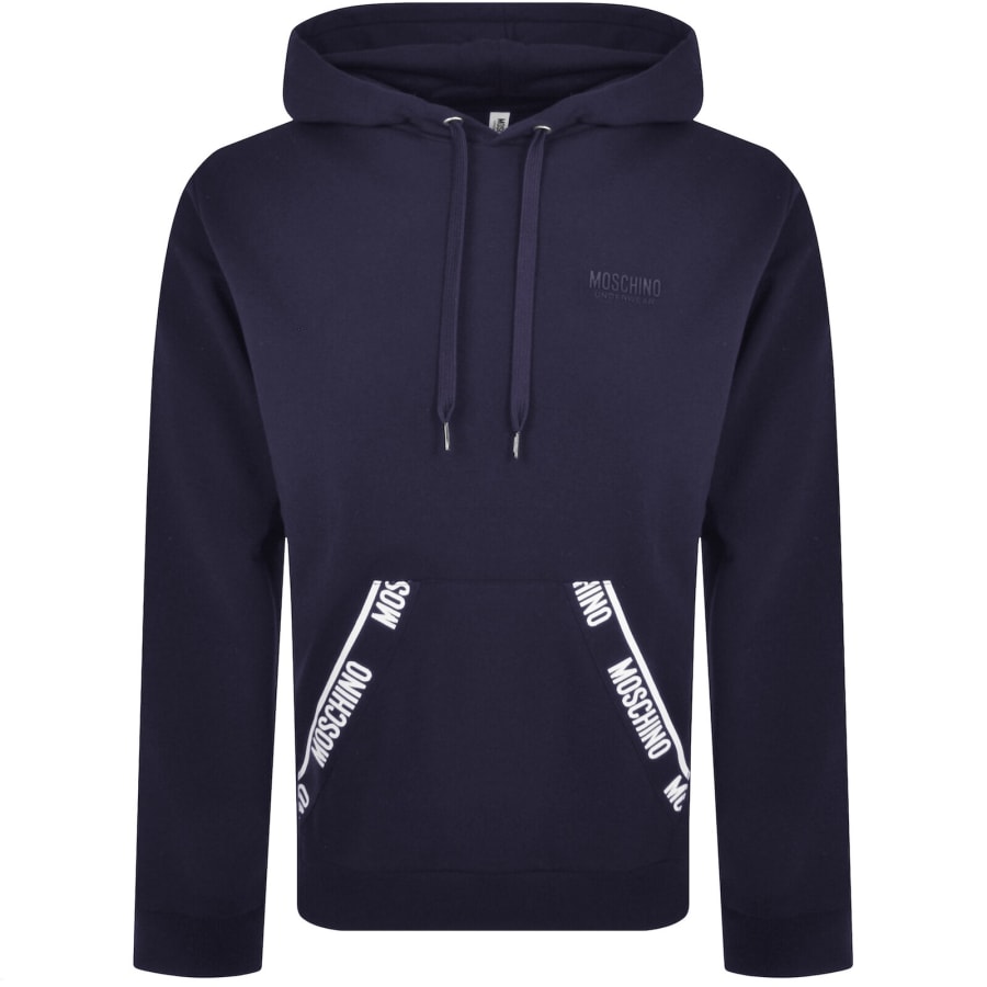 Image number 1 for Moschino Logo Tape Hoodie Blue