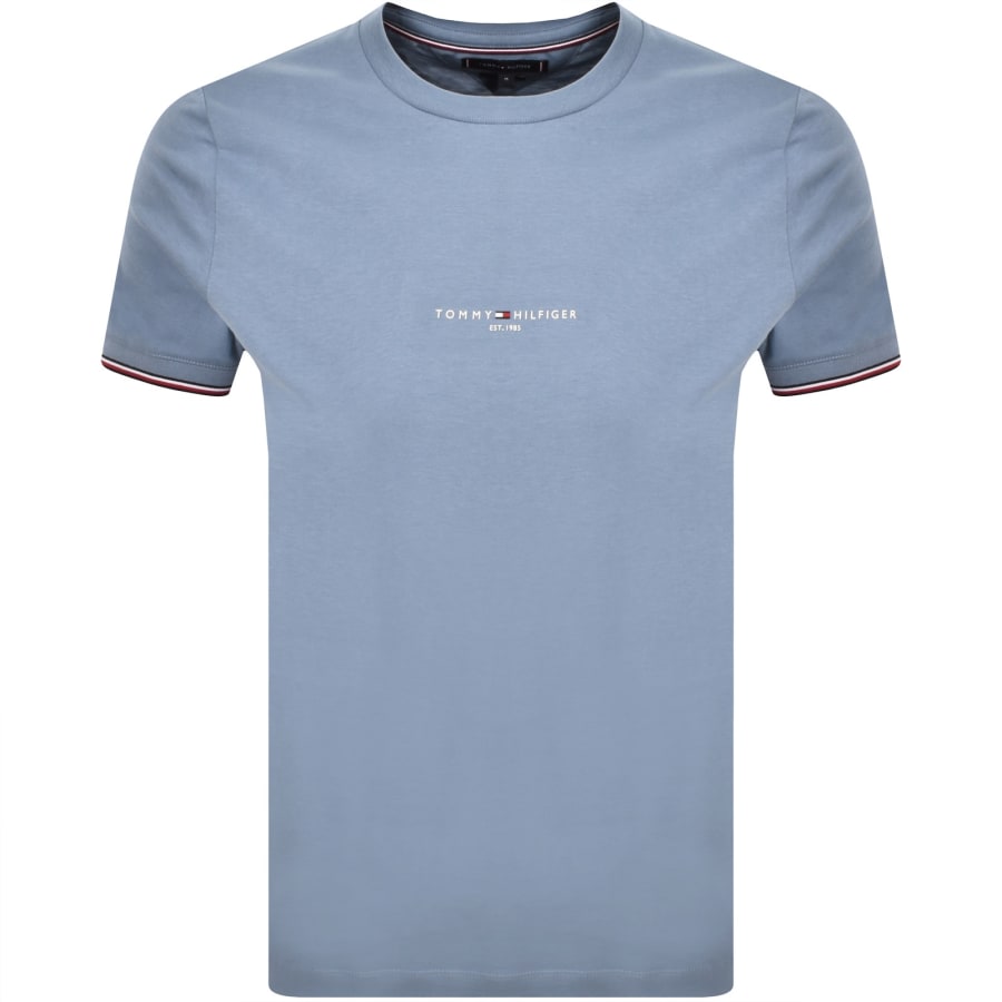 Image number 1 for Tommy Hilfiger Tipped T Shirt Blue