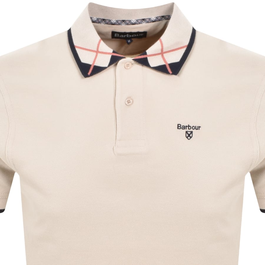 Image number 2 for Barbour Brodie Tailored Polo T Shirt Beige