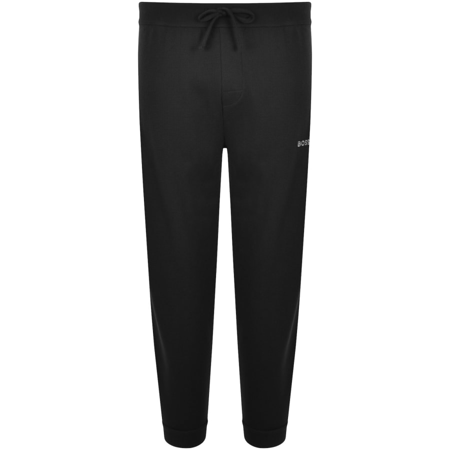 Image number 1 for BOSS Waffle Cuff Joggers Black